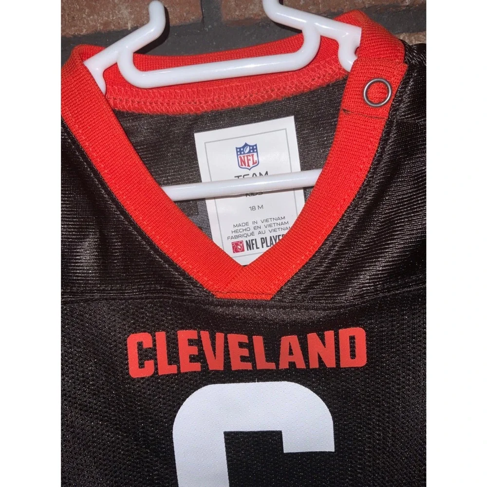 NFL Cleveland Browns Baker Mayfield 6 Jersey‎ Bodysuit Brown Orange 18M New